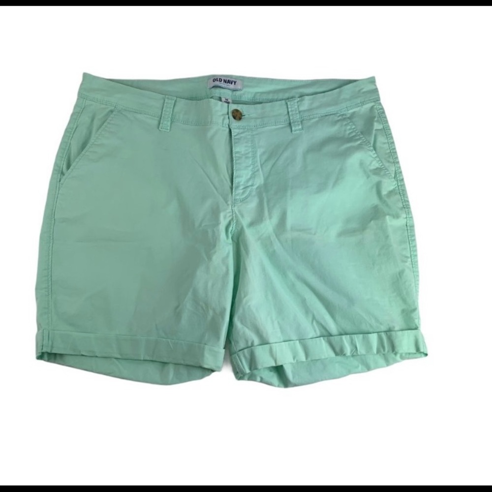 Old Navy 16 Mint Green Chino Shorts 37 X 7.5 Cuff
